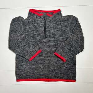 Jumping Beans Toddler Charcoal Fleece 1/4 Zip Pullover With Pocket Size 2T